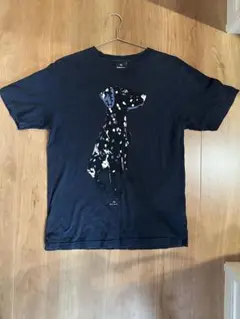 犬のプリント ネイビー Tシャツ