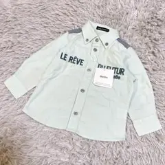 新品タグ付　Bebe べべ　ベビーデザインシャツ　チェック　ボタンダウン　90