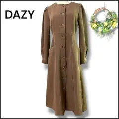 DAZY ワンピース シャツ パスフリーブ ボタン ポケット 長袖 S