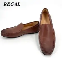 未使用級 REGAL リーガル スリッポン カジュアルシューズ ブラウン レザー