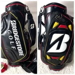 良品✨ブリヂストン カート式キャディバッグ 中~大型 近年モデル 軽量 黒白赤黄