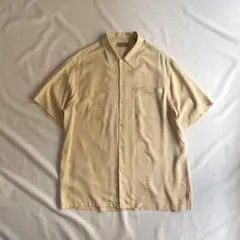 90s USA label silk100% plaid weave shirt