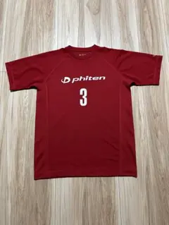 phiten Tシャツ　エンジ　M 番号付