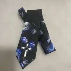 HateRick 青いバラ 十字架 ネクタイ