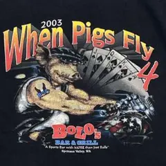 バイク トランプ バックプリント Tシャツ フルーツオブザルーム XL 黒