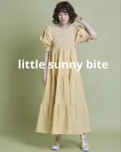 美品little sunny biteギンガムチェックロングワンピース ドレス