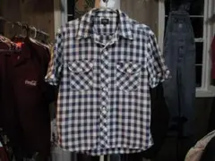 LEE ワークシャツ 半袖 チェック柄 リー ガレージワークウエア レトロ