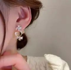 ピアス 花束ブーケ 花 ブーケ 数量限定 オーロラ フラワー 韓国
