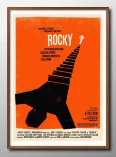 13651■ポスター アート 絵画『レトロ　ロッキー　映画』A3 マット紙