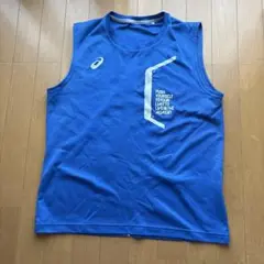 アシックス ノースリーブシャツ 青