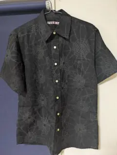 蜘蛛の巣模様 半袖シャツ　Mサイズ　透け感