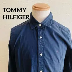 TOMMY HILFIGERトミー ダークブルー CUSTOM FITシャツ