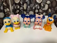 【希少】昭和レトロ　ディズニー　ベビーミッキー他　ソフビセット