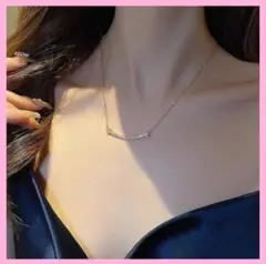 ☆ヒット商品☆ピンクゴールド バー キラキラ ネックレス 男女兼用