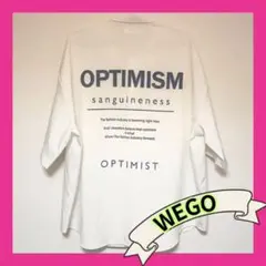 【WEGO 】半袖シャツ OPTIMIS メンズM ホワイト 白 バックプリント