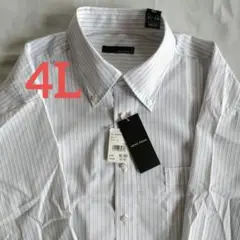 ✩新品✩形態安定シャツ ストライプ柄 ビジネスシャツ 4L