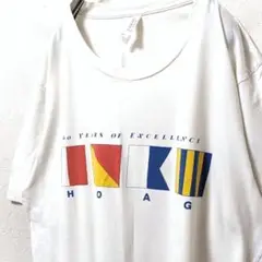 ベラキャンバス HOAG ロゴ Tシャツ ホワイト 白 L 古着