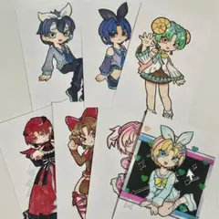 手描きイラスト オリジナル アナログイラスト 過去作品 7枚セット