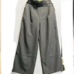 キレイめ　グレー ワイドパンツ 後ろゴム　Mサイズ