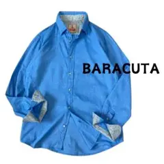 BARACUTA バラクータ 青 長袖シャツ パイピング シャツ