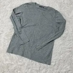 【c5349】UNIQLO Tシャツ　綿100% 長袖　グレー　メンズ