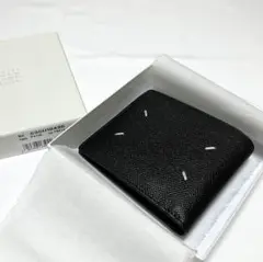 新品 25ss メゾン マルジェラ 折財布 黒 牛革 小銭入れなし 18148