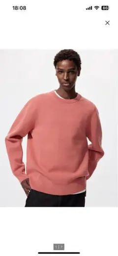 UNIQLOユニクロウォッシャブルミラノリブクルーネックセーター レッドRED