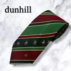 【極美品】dunhill ダンヒル ネクタイ ポロ柄 レジメンタル グリーン系