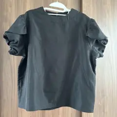 値下げしました！VERITE ブラック 半袖シャツ フリル付き　美品