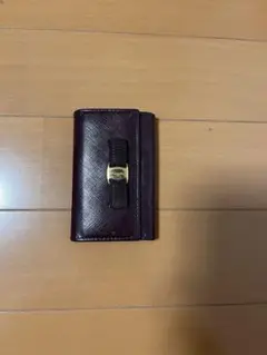 超希少！Salvatore Ferragamoダークパープル レザー キーケース