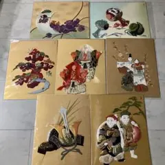 押し絵　レトロ7点セット　ハンドメイド