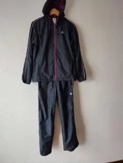 adidas レディース Mサイズ ウインドブレーカー上下 ブラック
