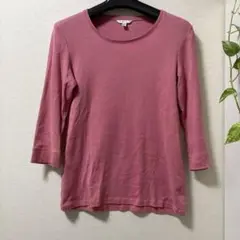 美品　UNIQLO コットン100% ピンク 五分袖Tシャツ