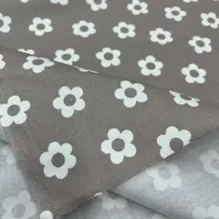 グレージュ マリクワ風 花柄 布 生地 はぎれ ハンドメイド