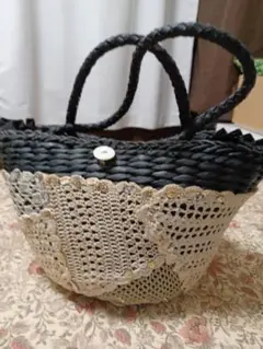 美品　レイジースーザン　レースカゴバッグ