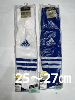 adidas アディダスサッカーソックス•ストッキング　ホワイト/ブルー　２点