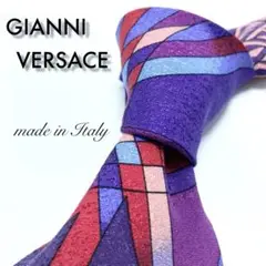 【極美品】 GIANNI VERSACE 総柄 パープル レッド