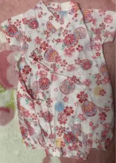 ベビー甚平 和柄ピンク 綿100% 50~60cm 西松屋