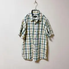 【極美品】パワートゥーザピープル　半袖シャツ　チェック　ゆったり　生地薄　ラメL