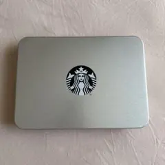 スターバックス シルバー空き缶 約15cm x 10cm x 3cm