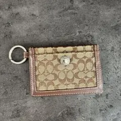 Coach ブラウン IDカードケース　パスケース　シグネチャー