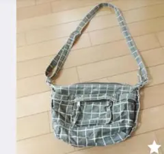茶色チェック柄 ショルダーバッグ