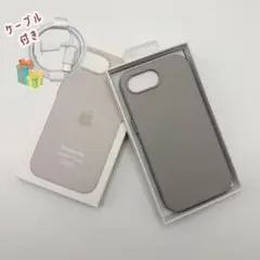 純正互換品-iPhone16e　レザーケース- グレー