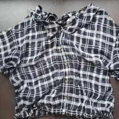 ワンアフターアナザーナイスクラップ　 ブラウス　チェック　ネイビー