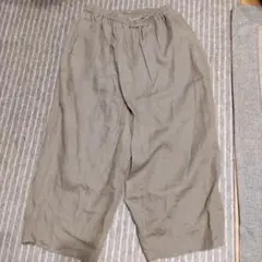 ubasoku　パンツ　ワイド　リネン100　フリーサイズ　ベージュ 　美品