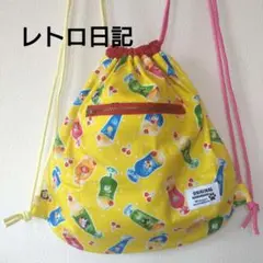レトロ日記　クリームソーダ柄のナップサック