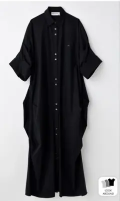 ナゴンスタンス tuck drape shirt dress ブラック　M