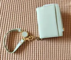 リール付きパスケース&小銭入れ　ミント
