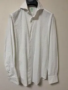 美品 フィナモレ FINAMORE シアサッカーシャツ39