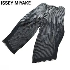 ISSEY MIYAKE イッセイミヤケ ストライプ 変形 ニット ワイドパンツ